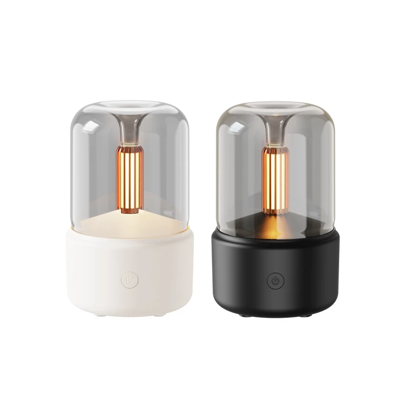 120ML aroma lilin Diffuser USB, pelembap udara rumah pembuat kabut dingin minyak esensial LED lampu malam tahan lama A