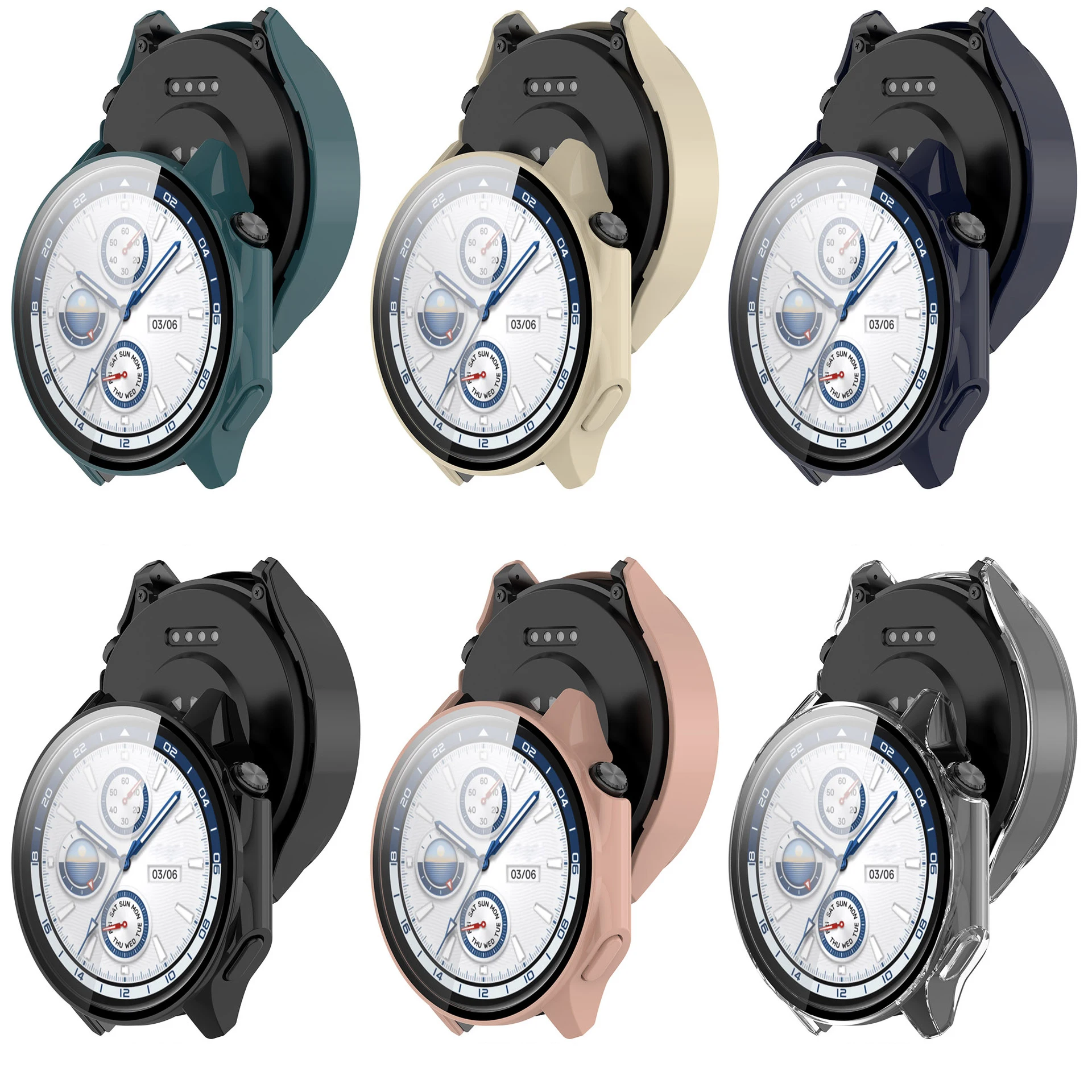 Hard Shell Glass Screen Protector Film, Smartwatch Frame Case para OPPO Watch X, OnePlus Watch 2, Capa para choques, Acessórios inteligentes