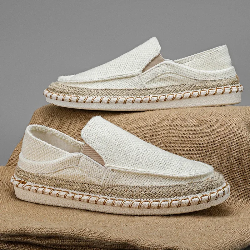 Espadrilles Shoes for Men Man Sneakers Summer Non-Leather Casual Shoes Fashion Footwear Men Male Classics Designer Linen Leisure