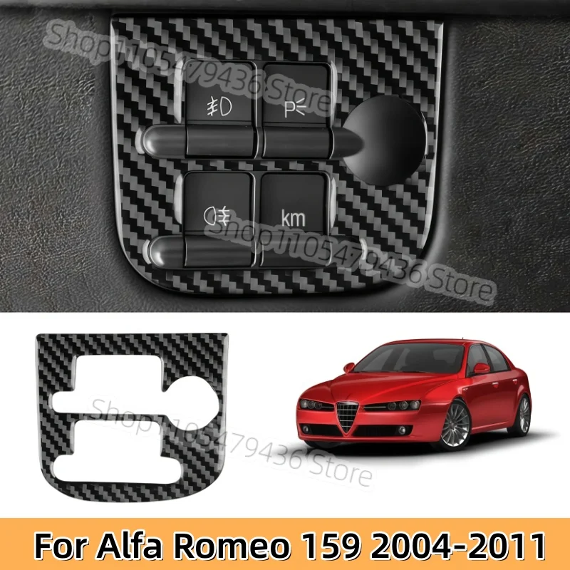 For Alfa Romeo 159 2004-2011 Car Interior Headlight Switch Decorative Patch Soft Carbon Fiber Car Headlight Switch Panel Patch