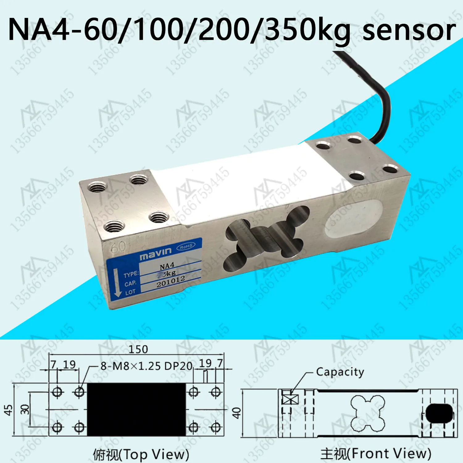 NA4 Weighing Sensor Load Cells Electronic Scale Sensor60kg 100kg 200kg 350kg