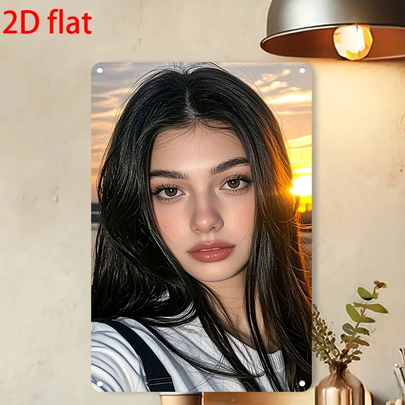 CIFBUY Sunset Beach Girl Aluminum Wall Art Waterproof Durable Decor for Home Living Room Bedroom Kitchen Hallway Cafe Gift