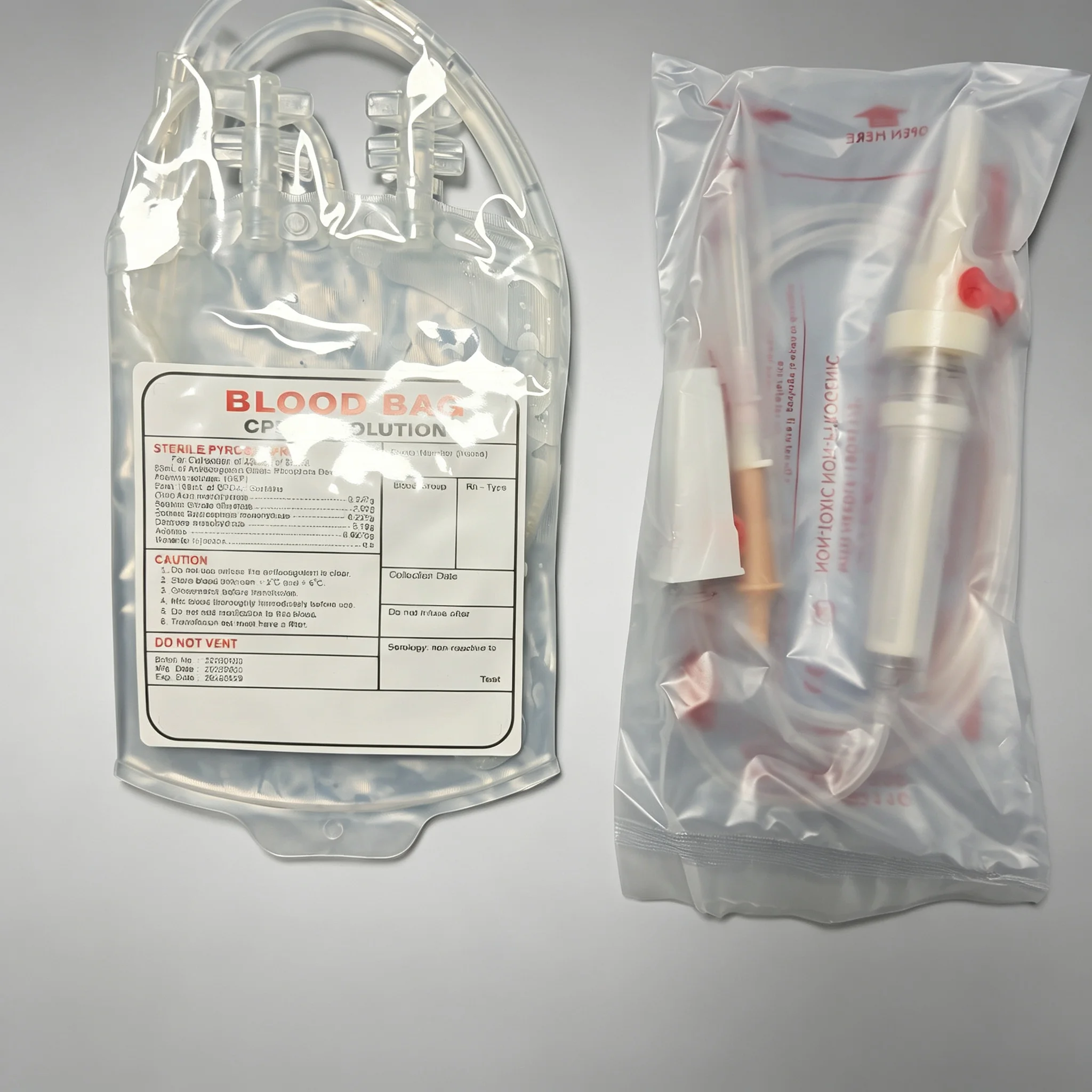 5sets Pet Dog Cat Horse Animals Blood Collection Bag with Blood Transfusion Apparatus Contain Anticoagulant Veterinary Supplies