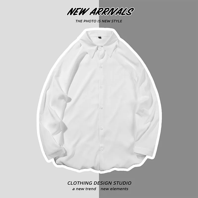 

Ice Silk Long Sve Men's irt Draped Sensation Summer Faionable Casual Wear Comfortable Loose Fit All Seasons