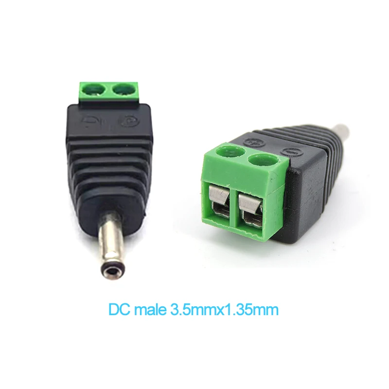 12V DC Power Connector Plug Jack Male Female Socket Barrel 3.5mmx1.35mm Adapter for CCTV Camera LED Strip Supply Terminal M20