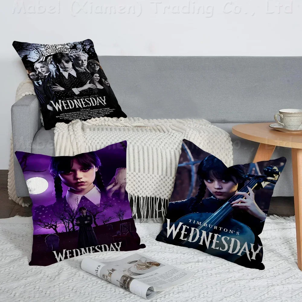 American Movie TV Wednesday Addams Personalized Picture Text Home Decorative Pillows Household Gifts 45x45cm