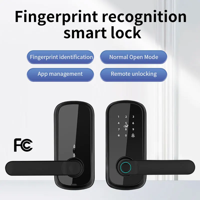 Puxin free hole intelligent electronic home indoor wooden door office apartment fingerprint lock single tongue spherical graffit