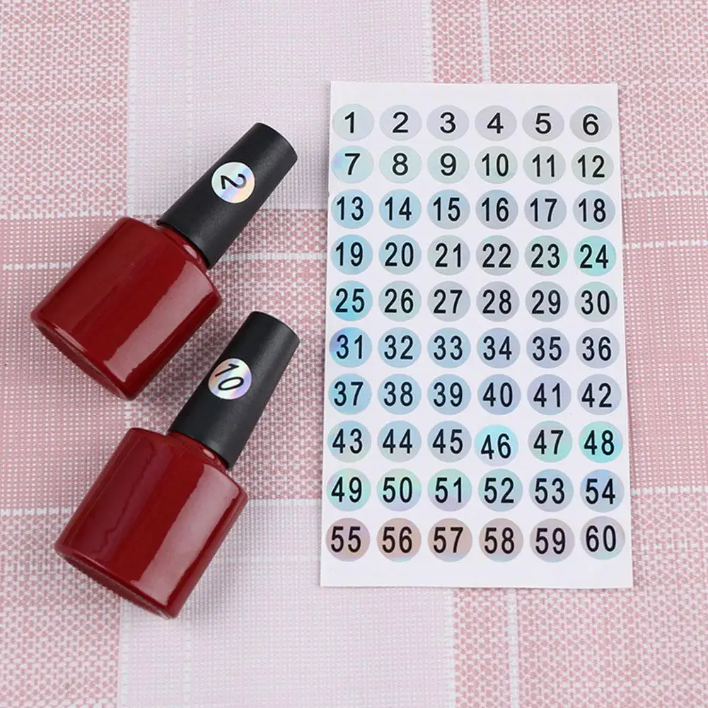 Waterproof Digital Label Self-adhesive Number Sticker Nail Polish Tableware Scrapbooking DIY Craft Label Stickers Tags