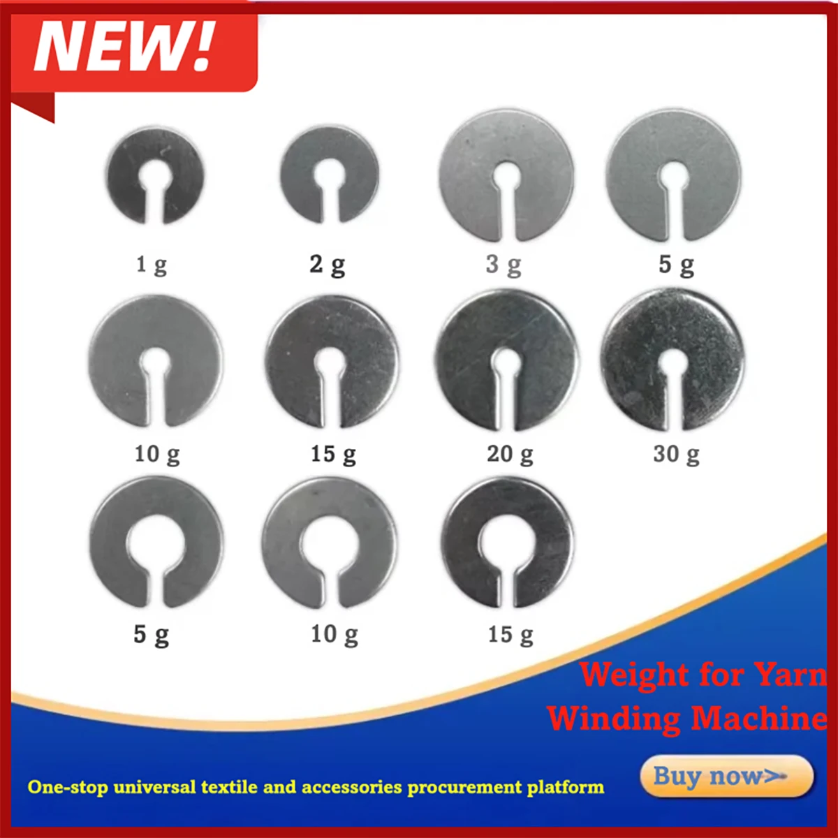 0.5g-50g Warping Machine Tension Weights Short Fiber Weights