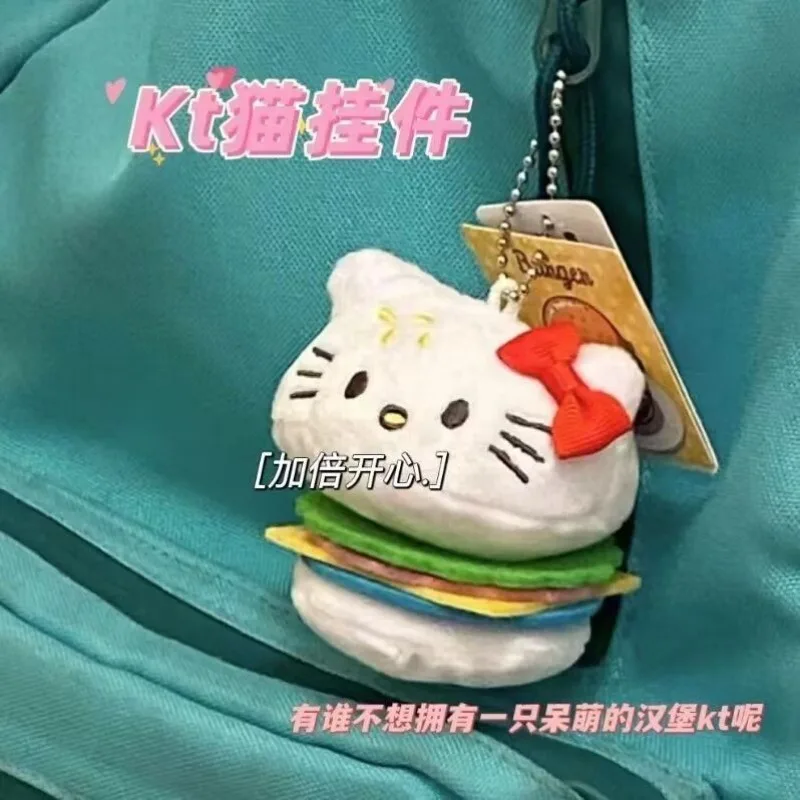 헬로 키티 애니메이션 카와이 산리오 러블리 인형 펜던트 귀여운 만화 플러시 키 체인 가방 장식 장난감 소녀를위한 생일 선물