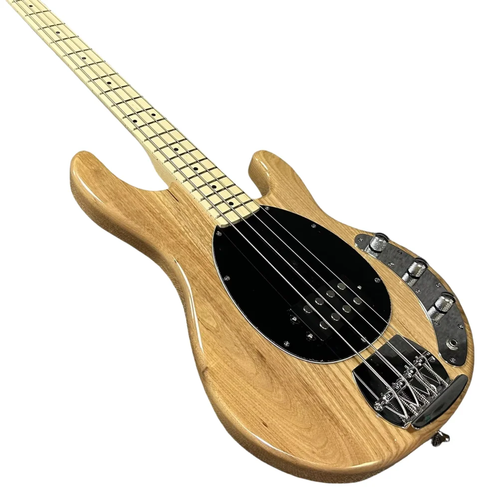 

Electric Bass Guitar 4 Strings Active Tobacco Sunburst Ash with Maple Fretboard Black Pickguard Great Value High Quality