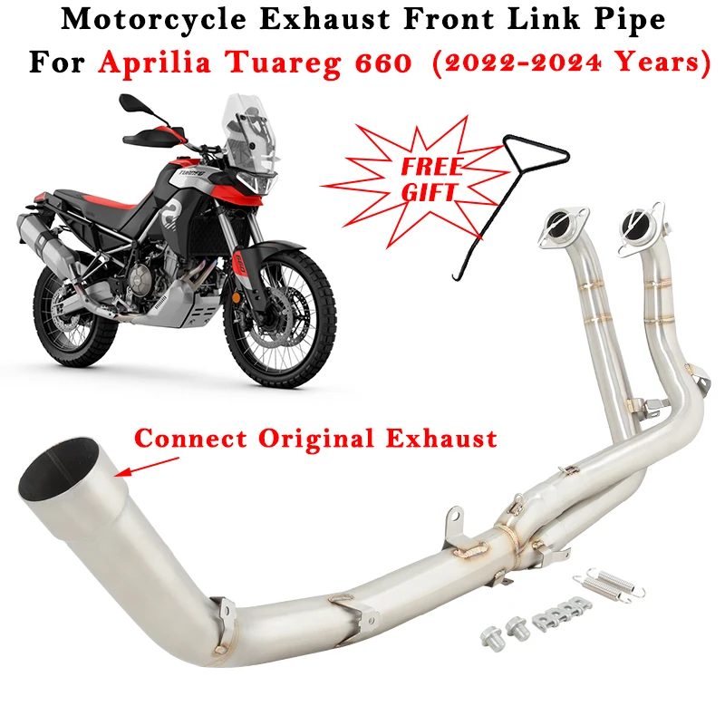 

Slip On For Aprilia Tuareg 660 Tuareg660 2022 2023 2024 Motorcycle Exhaust System Modified Escape Muffler Front Middle Link Pipe