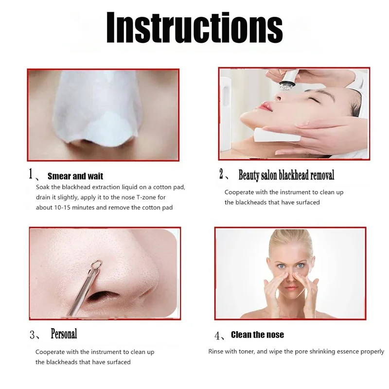 سائل مزيل الرؤوس السوداء 400 مل منقي المسام للتنظيف العميق مع حمض الفاكهة، تونر للتحكم في الزيت لمنطقة T وعلاج الرؤوس السوداء