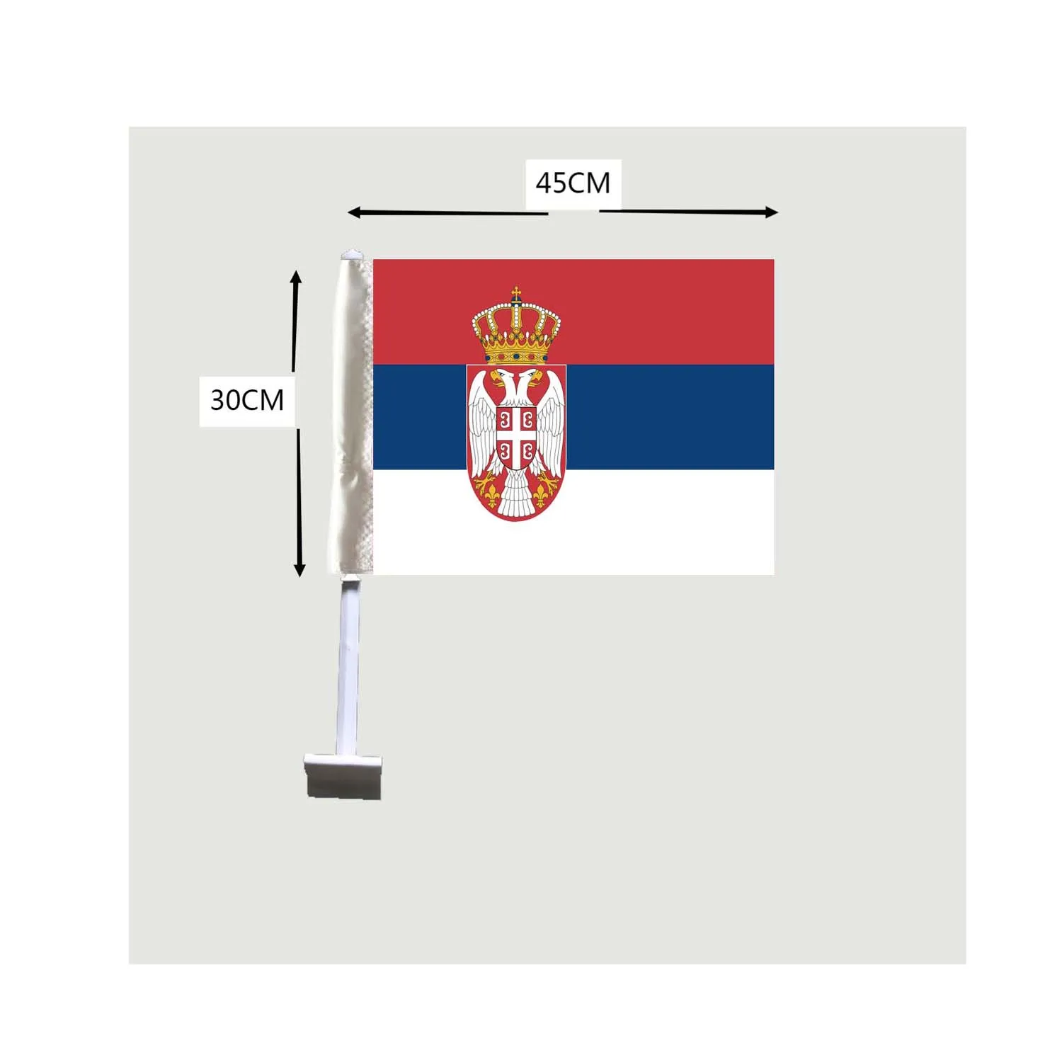 

Serbia flag car window flags 30x45cm 2pcs 100% polyester digital printing Activities festivals and car use