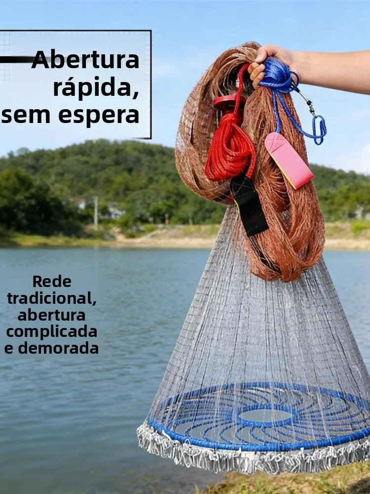 自動投網式手投げディスク型昔ながらの漁網-魚捕り-アウトドア-キャンプ-旅行用品-怠け者向け回転網
