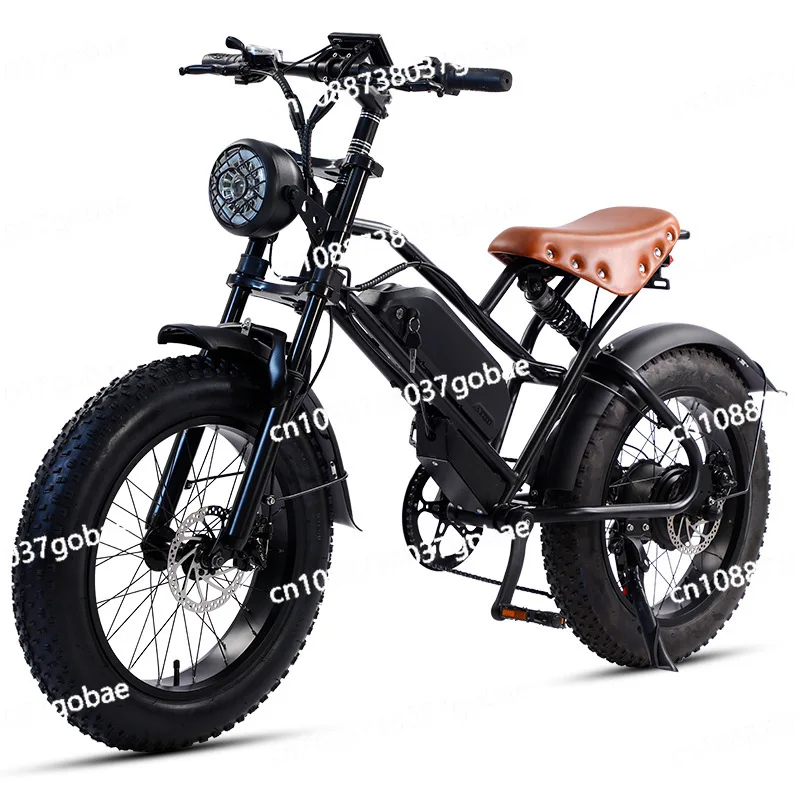 

20 Inch Retro Wide Tire Electric Bicycle, Snow Off-road Beach Bike, Lithium Battery Motorcycle