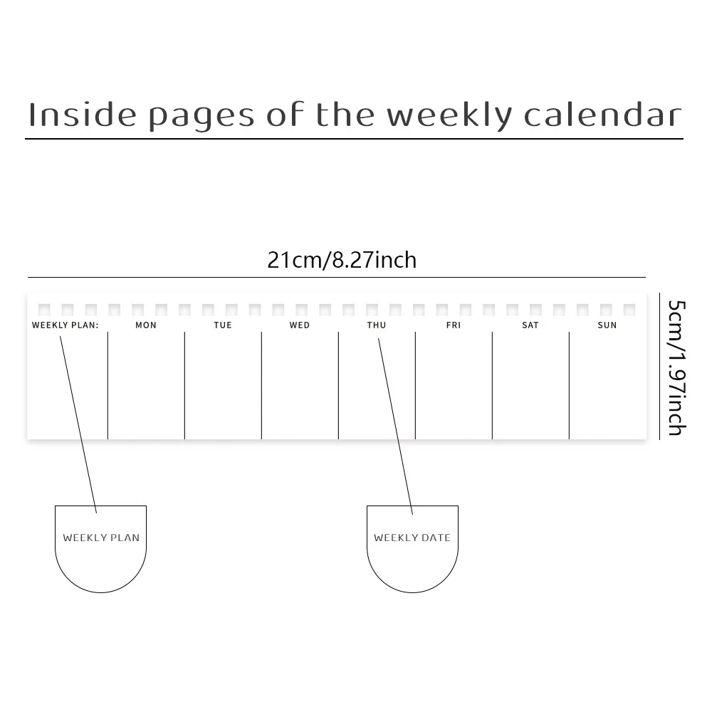 53 sheets Simple Horizontal 53 Weekends Weekly Plan Undated Coil Spiral Weekly Planner Student Schedules Memo Pad Plan Calendar