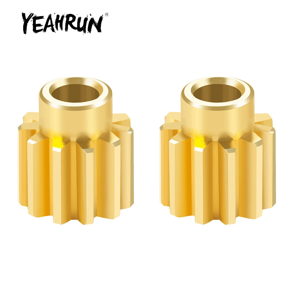 YEAHRUN Brass Copper Motor Gear 0.3 Module 11T for Axial SCX24 Deadbolt Gladiator Bronco Wrangler C10 1/24 RC Crawler Car Model