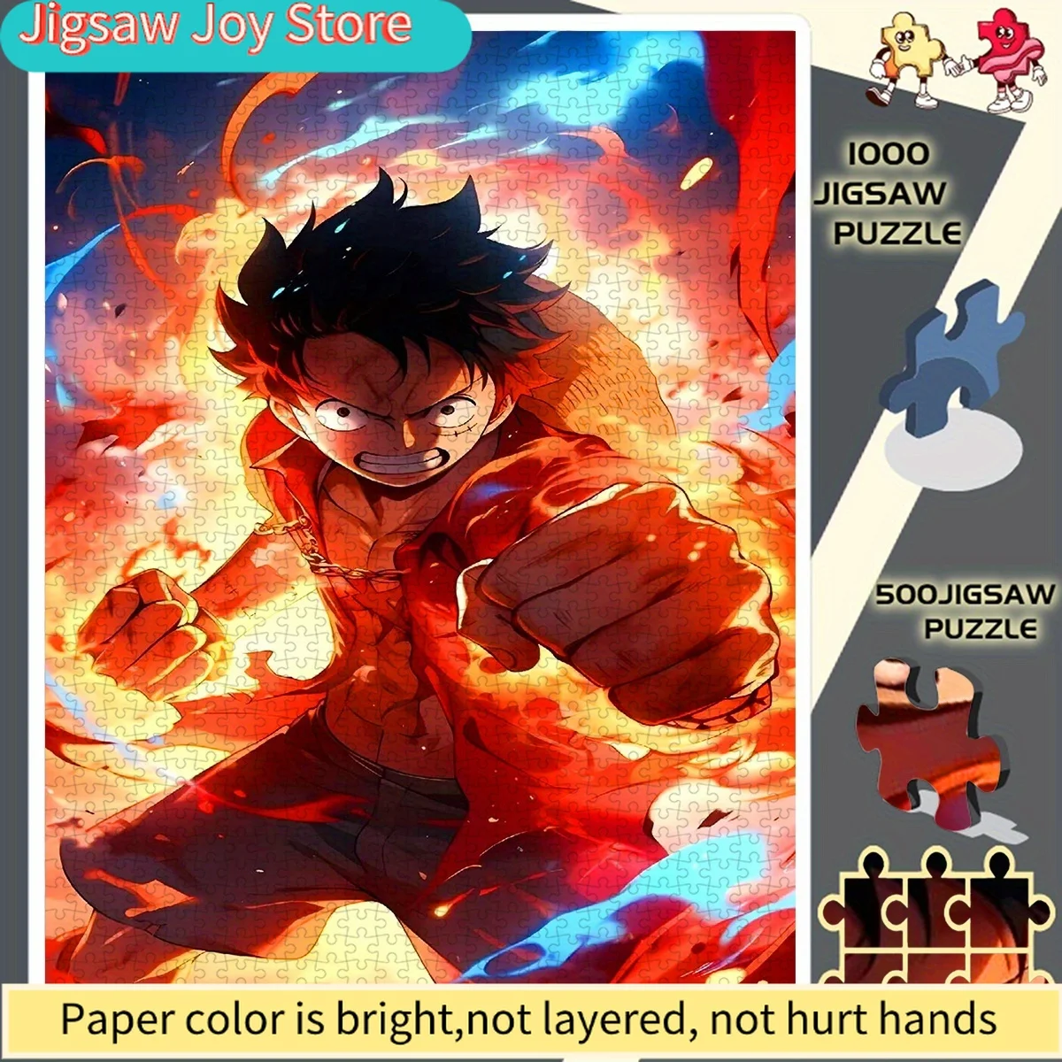 

Fiery Luffy's Powerful Punch Frameless Jigsaw Puzzle - The Perfect Choice for DIY Enthusiasts - Paper Jigsaw Puzzle - Educatio