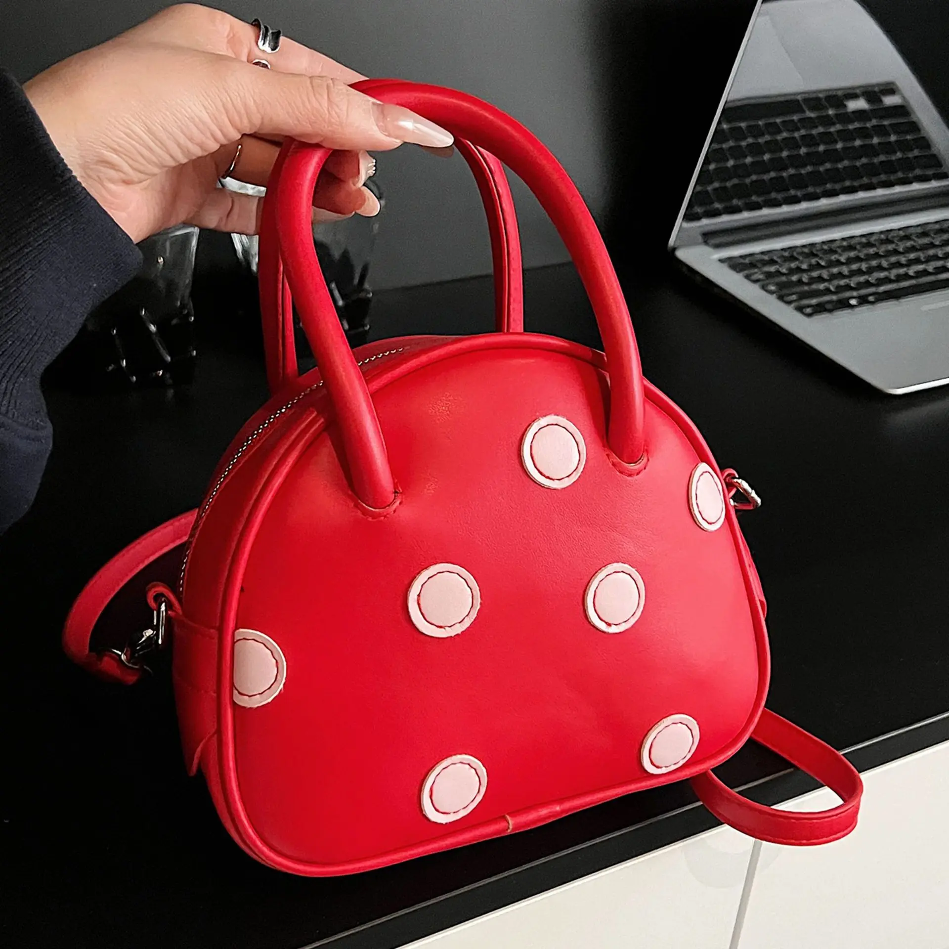 Chic 2025 Women's Polka Dot Crossbody Bag, Luxury Small Square Purse, Polka Dot Pattern Shoulder Bag for Summer & Daily Use​