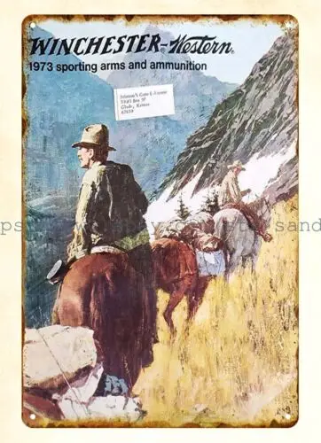 1973 Winchester Western Sporting Arms Ammo Reloading metal tin sign sign