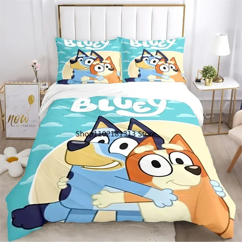 bluey bedding set Duvet Cover bluey Bedding Set Adult Boy Girl Bedroom Decoration Children Holiday Gift Single Double Large Size