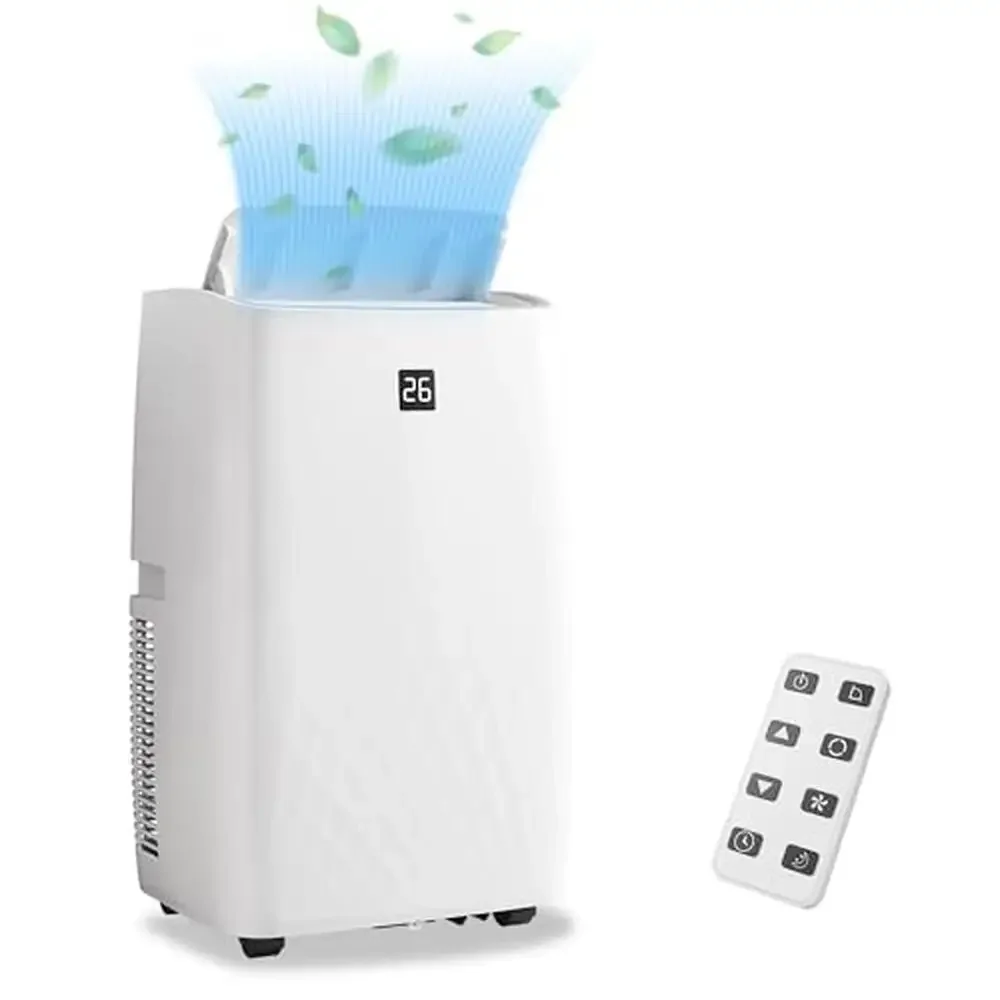 14000BTU Portable Air Conditioner Remote Control Dehumidifier HyperFilter LED Display Rapid Cooling Eco-friendly 750 Sq.Ft