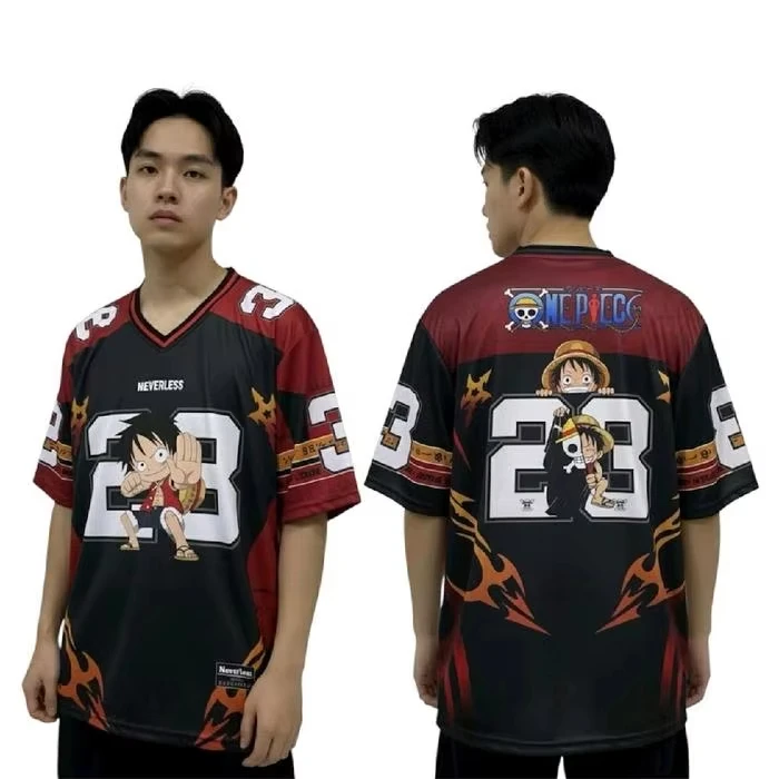 2026 Summer One Piece Luffy Retro Cosplay T-shirt Men's Oversized 3D Printed Short-sleeved Family Unisex Children's Sports Shirt