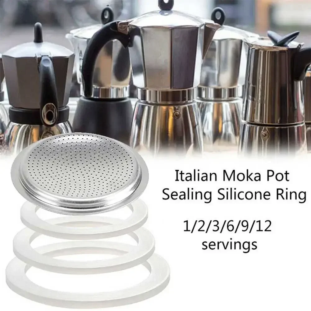 Coffee Rubber Ring Italian Moka Pots Flexible Washers Gaskets Ring Replacenent Parts For Cups Moka Pot Espresso Coffee Makers