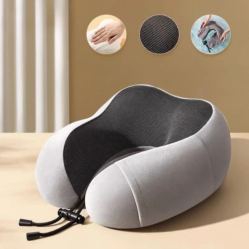 Nueva almohada de viaje suave en forma de U, almohada de viaje para el cuidado de la salud, espuma viscoelástica para el cuello, almohada Cervical para avión, cojín para el cuello 2025