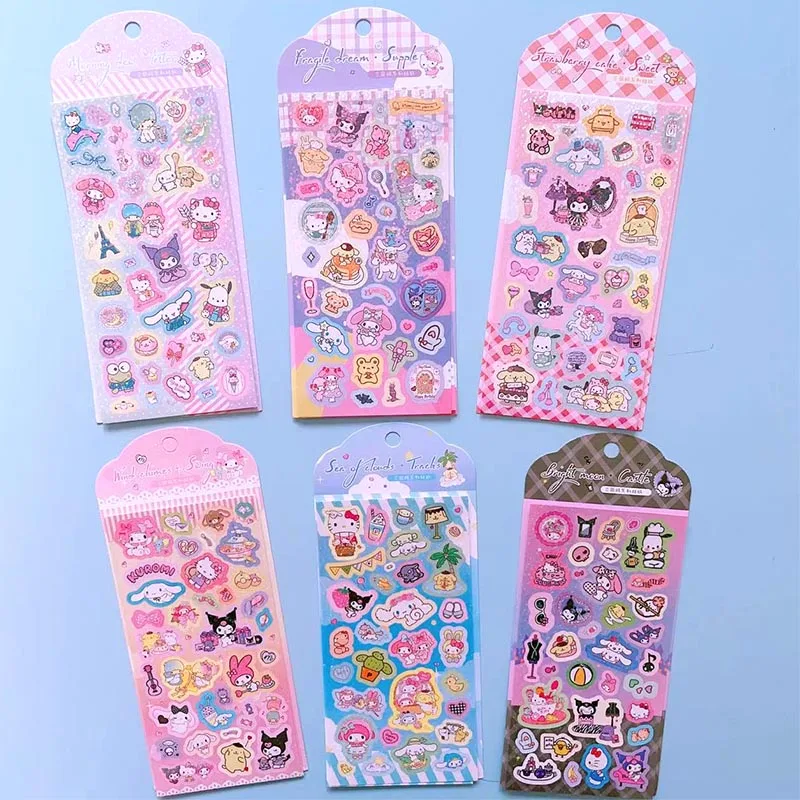 36pack/lot Sanrio Melody  Kuromi Stickers Cute Cinnamoroll Scrapbooking DIY Diary Decorative Sticker Album Stick Label