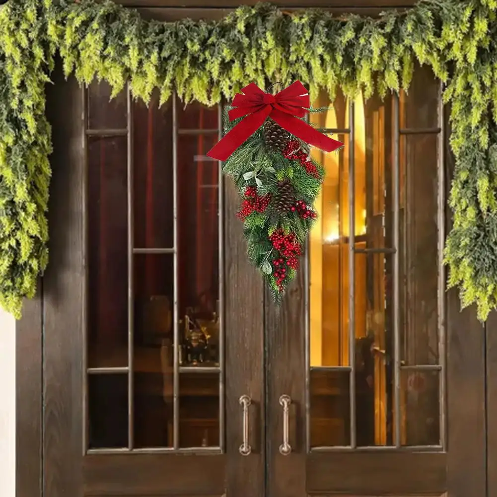 

Festive Decoration Christmas Wreath 45cm Size 75cm Size Plastic Material Sturdy Construction Unique Shape Design Home Decoration