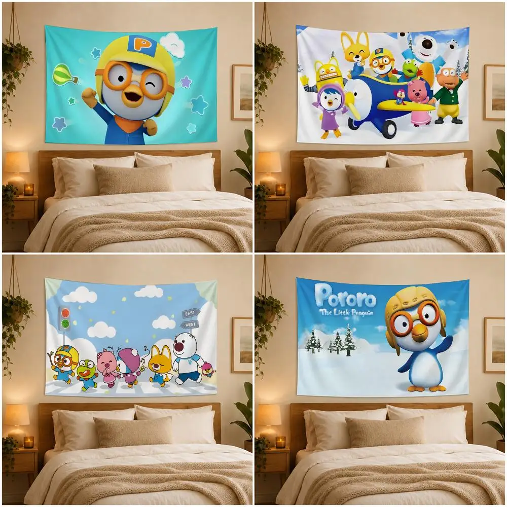 The Little Penguin Pororo Tapestry Wall Hanging Bohemian Wall Tapestries Mandala Home Decor For Living Room Bedroom Dorm