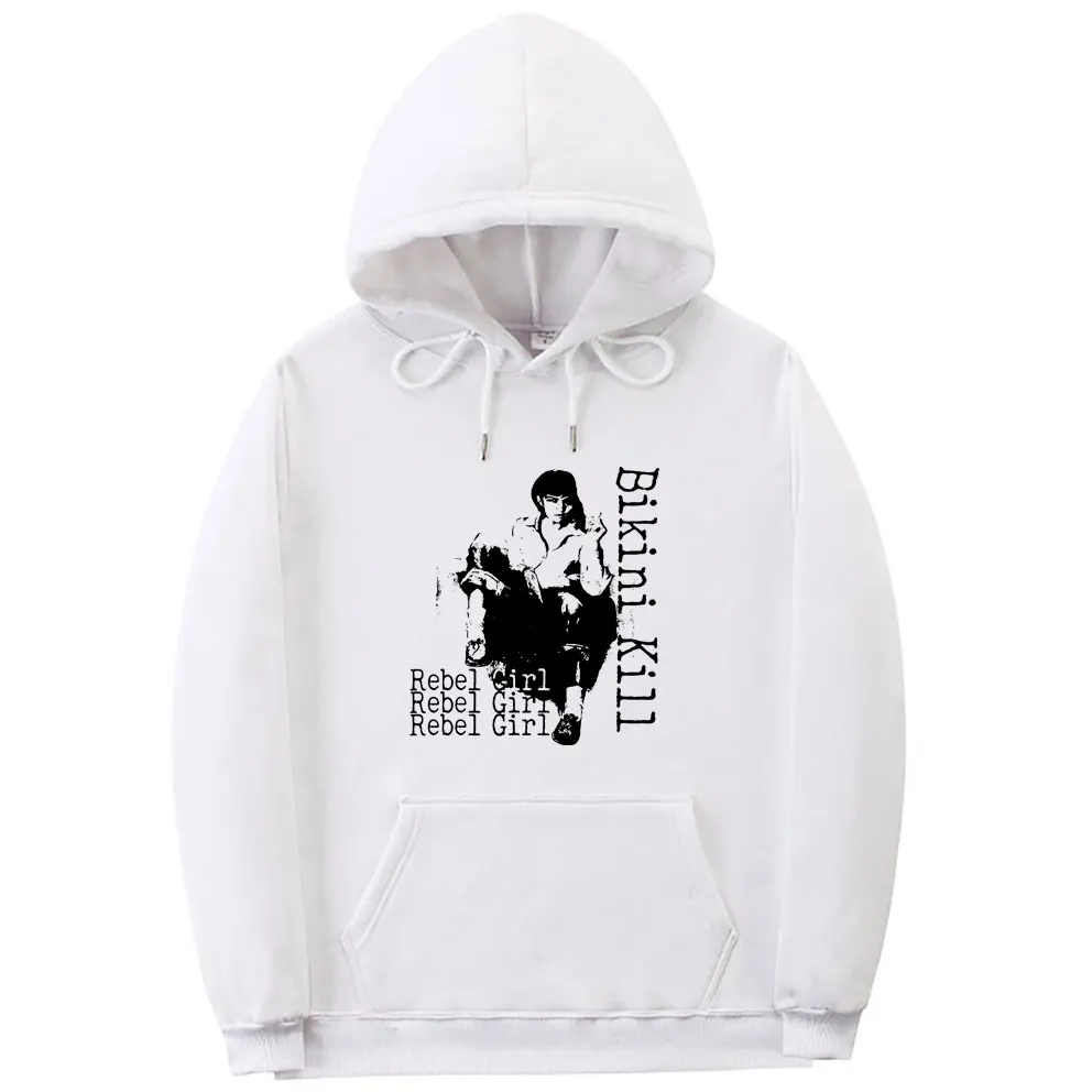 

Punk Rock Band Bikini Kill Rebel Girl Graphic Hoodie Riot Grrrl Kathleen Hanna Sweatshirt Men Women's Vintage Oversized Hoodies