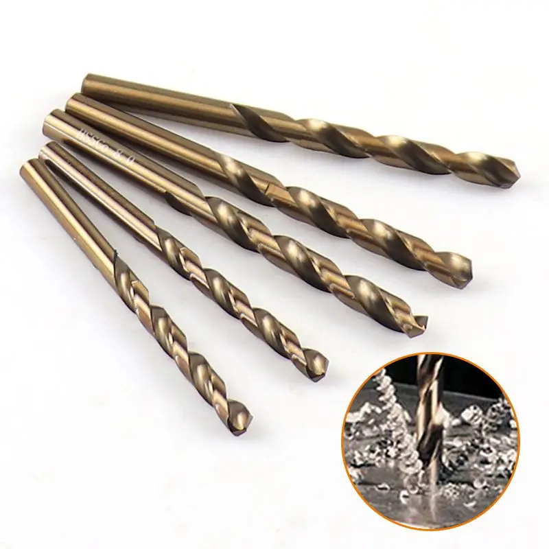 1.0-13mm HSS M35 Cobalt Coated Twist Drill Bit Set Core Drill Bit Wood Metal Hole Saw Cutter Stainless Steel Wood Metal Drilling