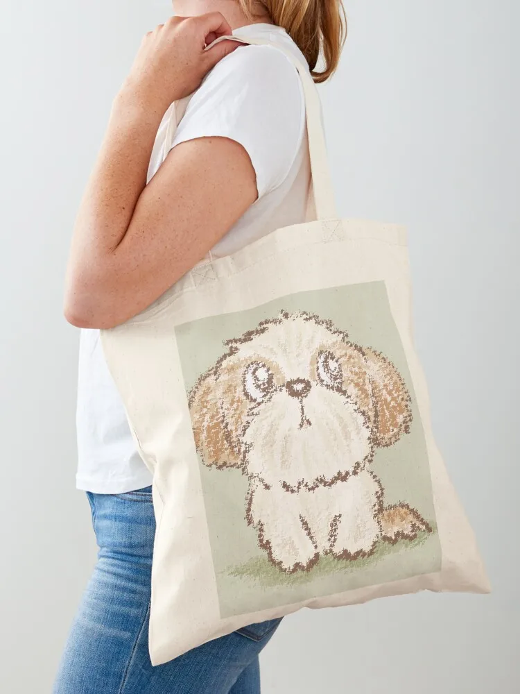 

Сумка-шоппер для женщин с принтом щенка ши-тцу, женская сумка-тоут