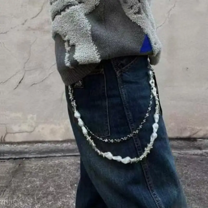 72XE Stylish Alloy Waist Chain Unique Waistband Waist Accessory Suitable for Men Seeking a Distinctive Fashion Statement