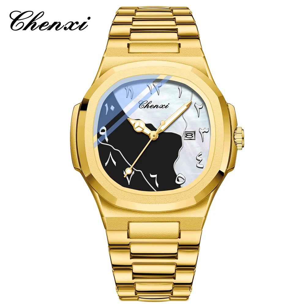 

Роскошные часы CHENXI, мужские кварцевые наручные часы, водостойкий календарь, светящиеся деловые часы для мужчин, высокое качество, Reloj Hombre