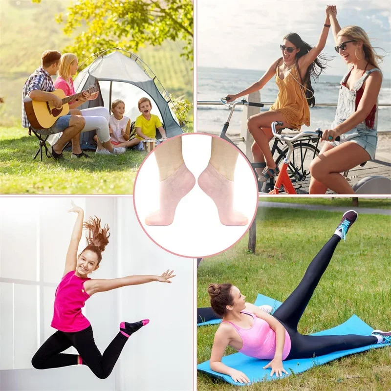 Dames siliconen vochtinbrengende sokken, zachte gelsokken, damesspa-pedicuresokken, droge voeten verzachtende ruwe huid voetverzorging