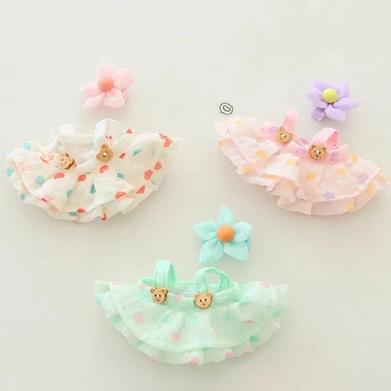 دمية صغيرة الملابس 17 سنتيمتر لطيف الكورية Kpop Labubu المعبود دمية فستان قبعة الملابس DIY بها بنفسك لعبة الأطفال هدية عيد ميلاد في الأوراق المالية