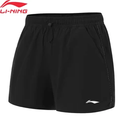 Li-Ning Women Training Shorts AT DRY FREEZE Breathable Loose Fit 88%Nylon 12%Spandex LiNing Comfortable Sports Bottoms AKSU462