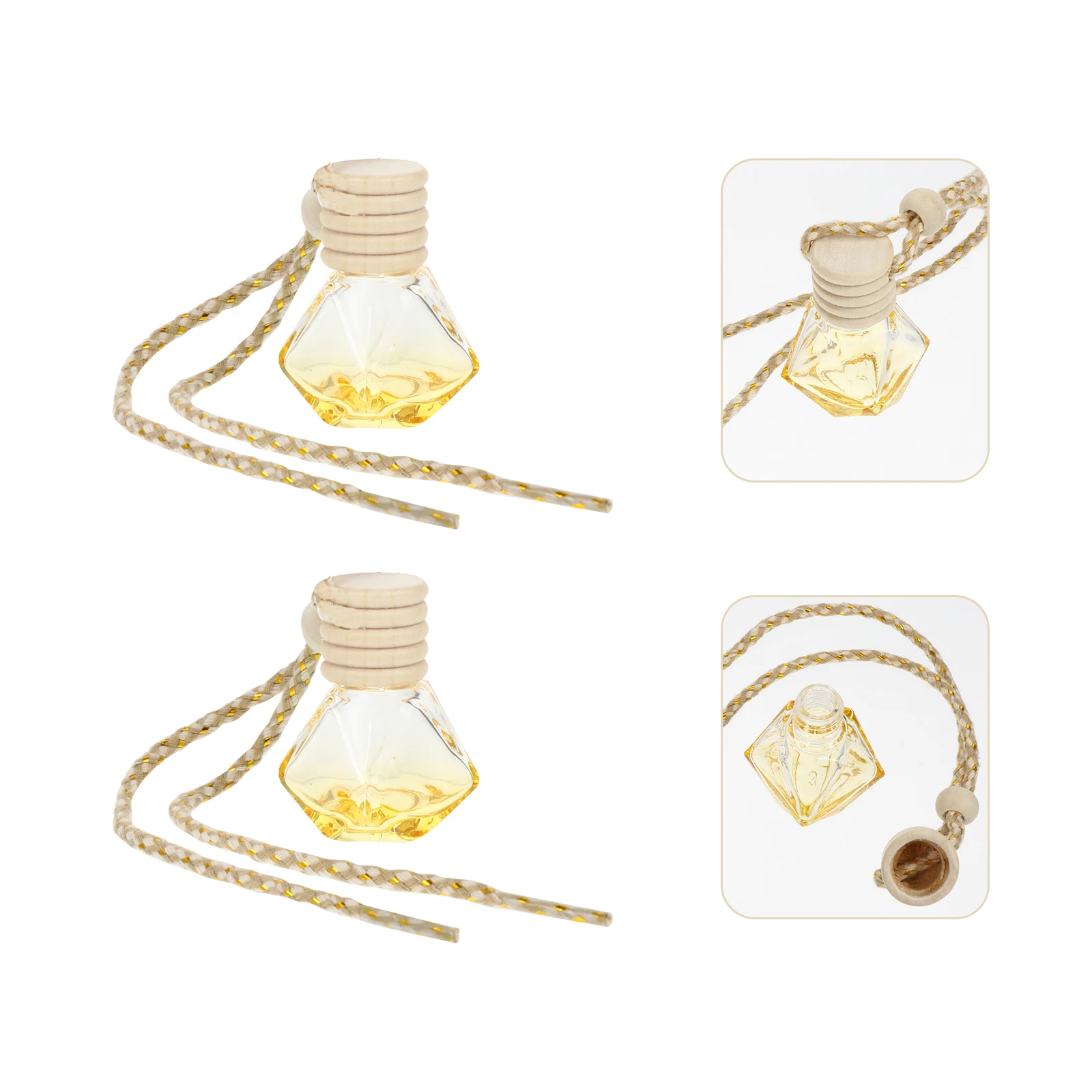 

5pcs 8Ml Car Hanging Perfume Bottle Diffuser Aromatherapy Essential Oil Pendant Air Freshener For Car Indoor Use Hanging