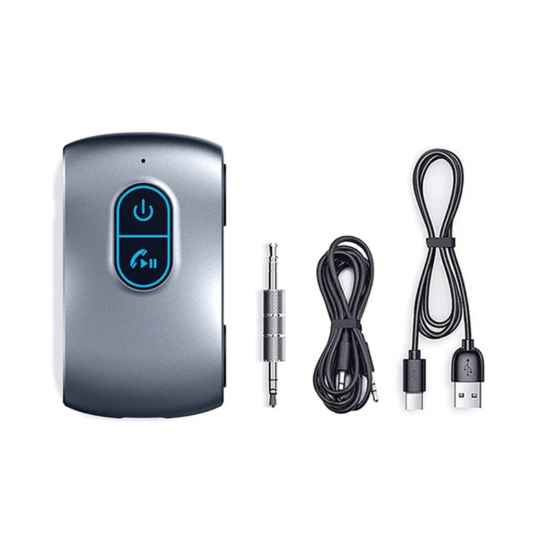 Bluetooth Car Adapter, Aux Bluetooth 5.0 Adapter for Car, 2 in 1 Bluetooth Transmitter,16H Battery Life,Handsfree