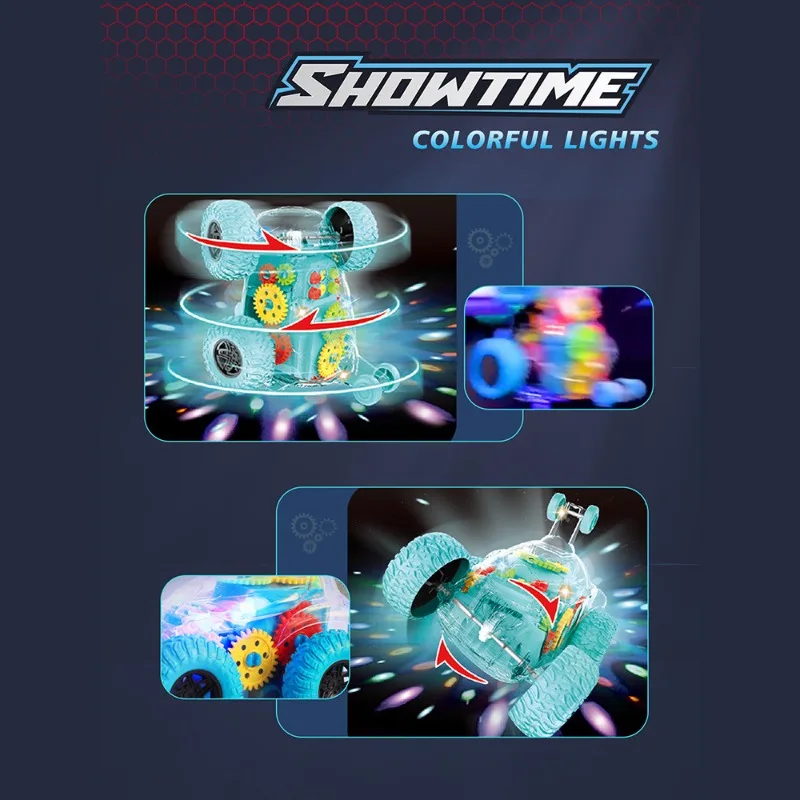 Modèle de voiture électrique télécommandé créatif, 6 types, jouet rotatif à 360 degrés, camion à benne basculante avec lumière clignotante, jouet cadeau pour enfant