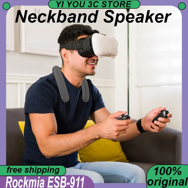 Rockmia ESB-911 Динамик с шейным ремешком Беспроводной портативный 65 мс Легкие колонки с низкой задержкой и микрофоном Водонепроницаемая TF-карта Спорт на открытом воздухе Rockmia ESB-911 Динамик с шейным ремешком Беспроводной портативный 65 мс Легкие колонки с низкой задержкой и микрофоном Водонепроницаемая TF-карта Спорт на открытом воздухе