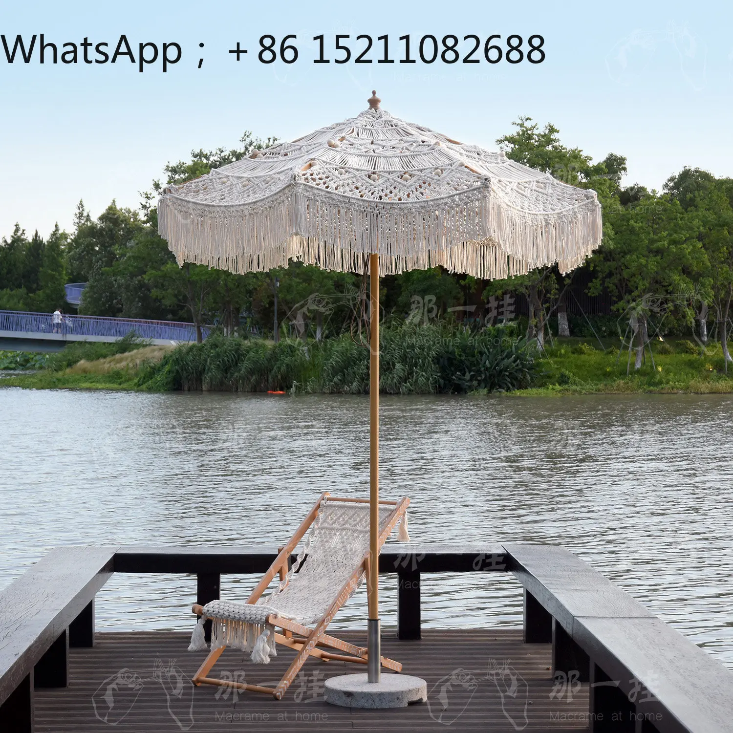SCY hand-woven decorative parasol courtyard sun umbrella outdoor garden hotel hollow fringed umbrella