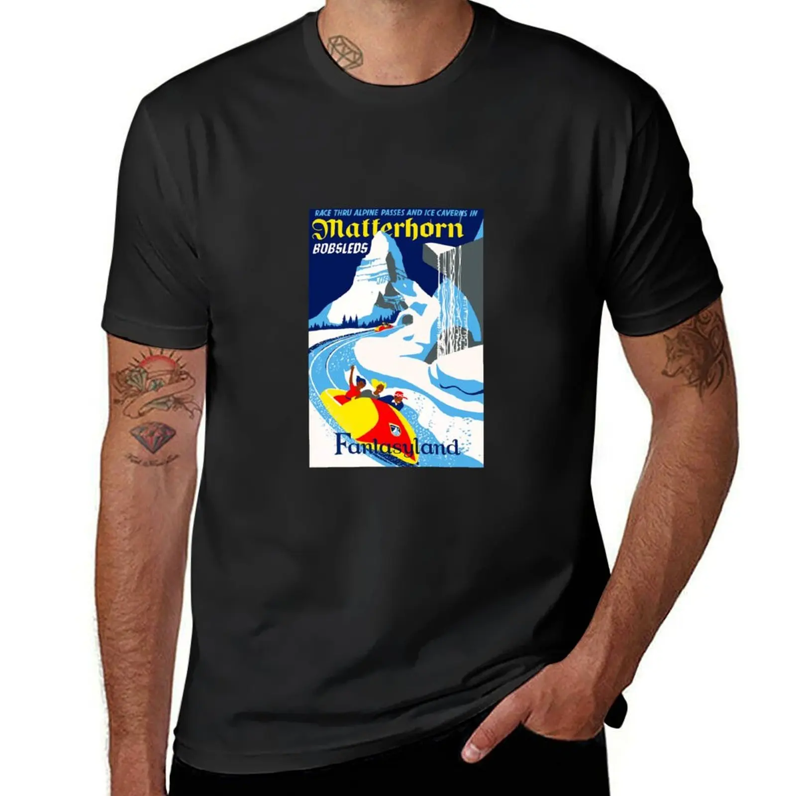 Matterhorn Bobsleds Attraction Poster T-Shirt boys whites heavyweights mens graphic t-shirts hip hop