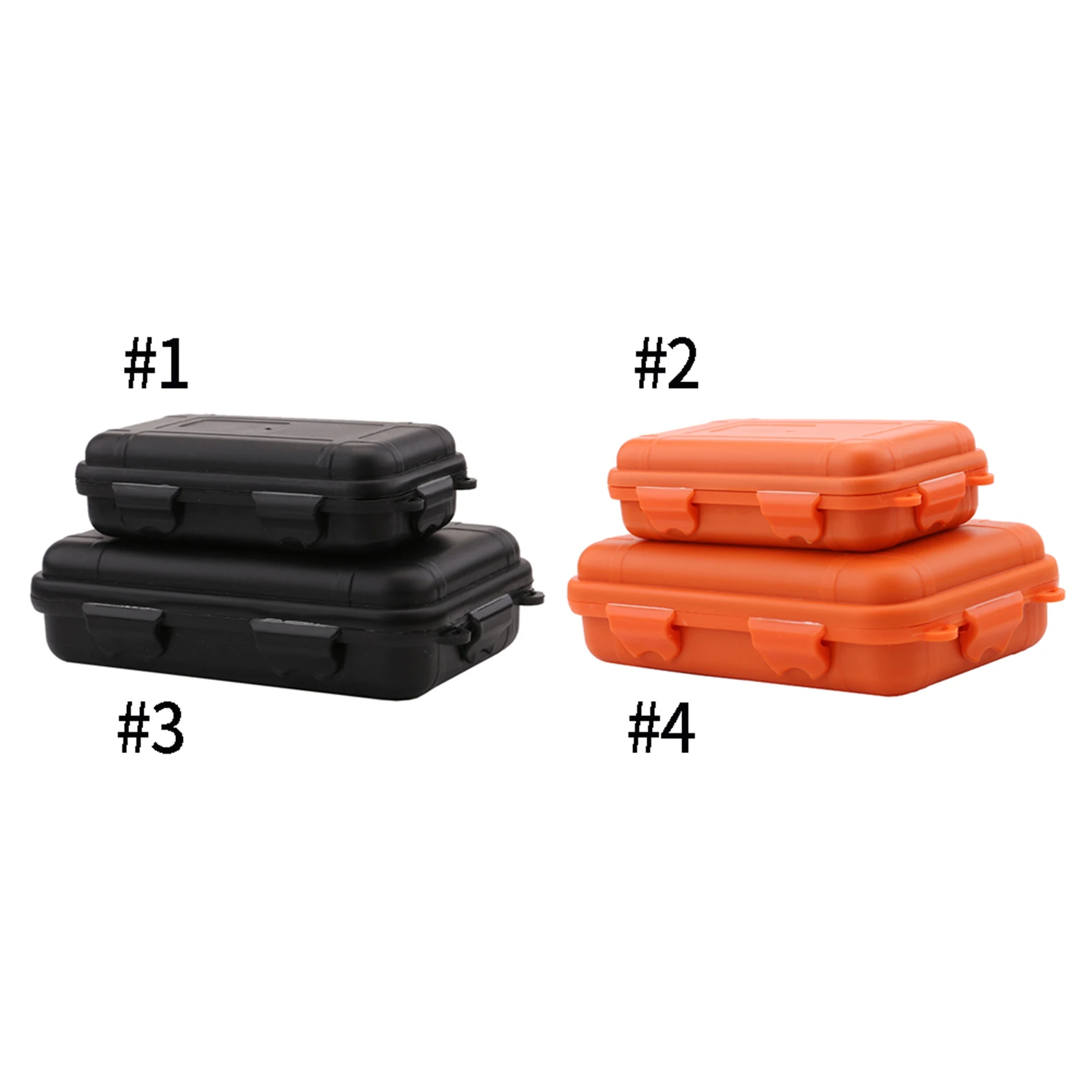 2-size Storage Box with Built-in Shockproof Material Waterproof Sealed Portable Black Orange Outdoor Survival Container