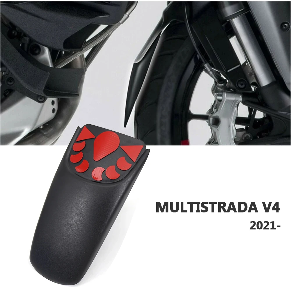 

Motorcycle Front Fender Extender Mudguard For Ducati Multistrada V4 2021 2023 2022 2024 New Black Protective Cover Splash Guard