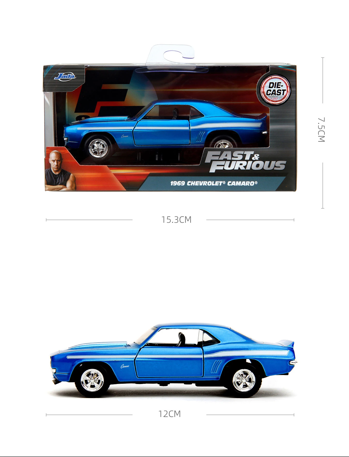 JADA Toys Diecast Car 1:32 FF 1969 Chevrolet Camaro-Free Rolling Candy 3005C Boutique Decorative Children's Toys